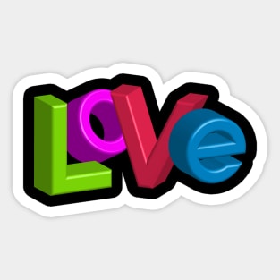 3D love Sticker